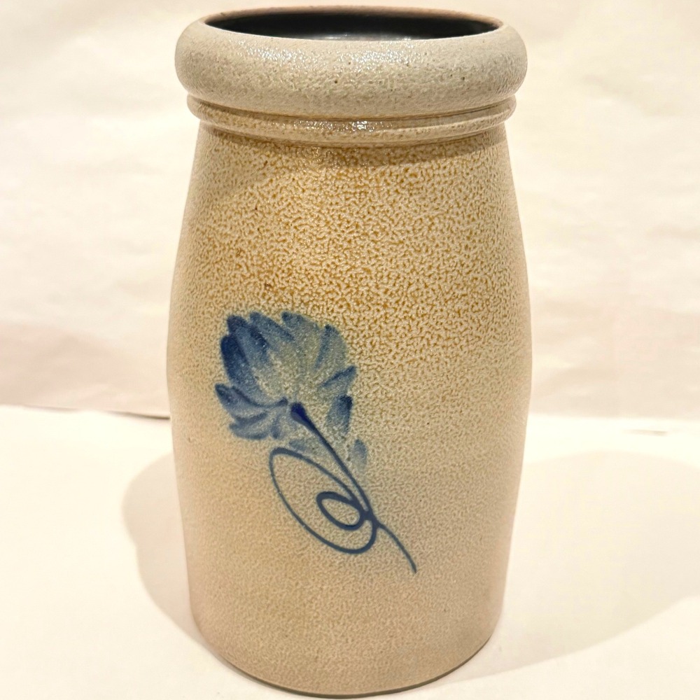Rowe Pottery Works Historical Collection Stoneware Crock Floral Motif 2001